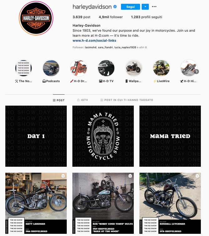 The No Show Harley-Davidson Instagram